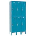 Global Industrial 2-Tier 6 Door Locker, 12Wx18Dx36H, Blue, Assembled 652179BL